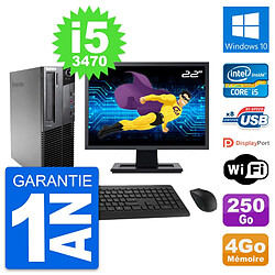 PC Lenovo M82 SFF Ecran 22" Intel i5-3470 RAM 4Go Disque 250Go Windows 10 Wifi · Occasion 