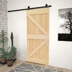 vidaXL Porte coulissante avec kit de quincaillerie 80x210cm Pin massif 