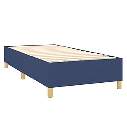 Acheter vidaXL Sommier à lattes de lit et matelas et LED Bleu 100x200 cm Tissu