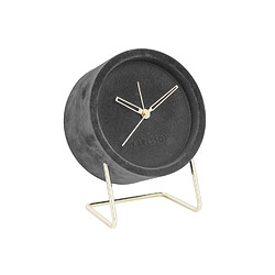 Karlsson Horloge réveil en velours Lush - Diam. 14 cm - Gris