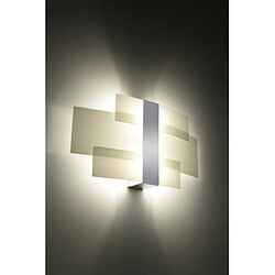 Avis Luminaire Center Applique murale CELIA acier inoxydable/verre chrome/blanc 2 ampoules