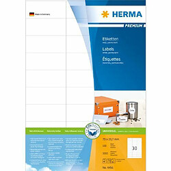 Herma 4456 Étiquettes 70 x 29,7 Premium A4 3000 pièces Blanc