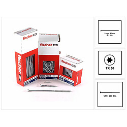 Fischer Vis pour panneaux de particules Power-Fast II FPF II 6.0x90 mm - 200 pièces (670647) tête fraisée + Filetage partiel Torx, zinguée, passivée bleue