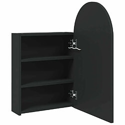 Maison Chic Armoire de bain à miroir,Meuble haut de rangement de salle de bain avec LED arquée noir 42x13x70 cm -GKD482245 pas cher