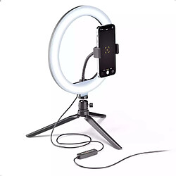 Cellular Line Cellularline Selfie Ring Multicolore Anneau Led RVB Universel avec Trépied Noir 