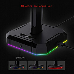 Support de casque Redragon SCEPTER-PRO (HA300) retroéclairage RGB avec 4 ports USB