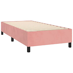 Avis vidaXL Sommier à lattes de lit avec matelas Rose 90x190 cm Velours