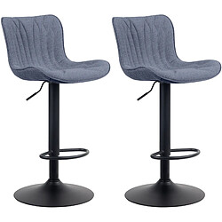 Non Lot de 2 tabourets de bar tissu Linus