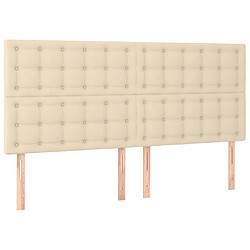 Acheter Maison Chic Tête de lit scandinave à LED,meuble de chambre Crème 160x5x118/128 cm Tissu -MN64507