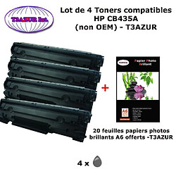 4 Toners génériques HP CB435A ,HP 35A pour imprimante HP LaserJet P1005, P1006, P1007 + 20f papiers photos A6 -T3AZUR 