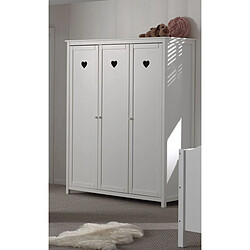 Avis Mes Armoire 3 portes 159x57x190,5 cm en pin blanc - AMORENA