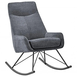 Inside 75 Fauteuil relax à bascule ADRIAN assise confortable pied métal noir tissu anthracite