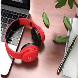 Acheter Universal Casque Bluetooth sans fil rouge casque de jeu stéréo HIFI V5.0 casque pliable avec mètre support ordinateur carte TF | casque Bluetooth