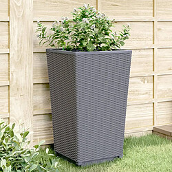 Maison Chic Lot de 4 Jardinières,Bac à fleurs - pot de fleur gris 32,5x32,5x57 cm polypropylène -GKD31135