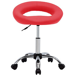 vidaXL Chaise pivotante à manger Rouge Similicuir