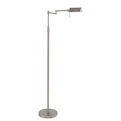 Lumière Lampadaire Intégré LED Acier Brossé, Verre Mat 