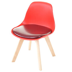 Acheter Mendler 2x chaise d'enfant HWC-E81, tabouret d'enfant, meuble d'enfant, design rétro 55x38x39cm ~ similicuir, rouge