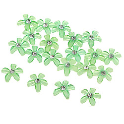 20 fleurs flatback bouton embellissements strass pour mariage vert pas cher