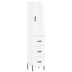 vidaXL Buffet haut Blanc brillant 34,5x34x180 cm Bois d'ingénierie