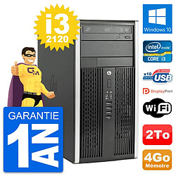 PC Tour HP Compaq Pro 6300 CMT Intel i3-2120 RAM 4Go Disque 2To Windows 10 Wifi · Occasion 