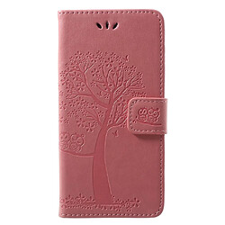 Etui en PU  tree chouette rose magnétique pour Huawei P20 Lite