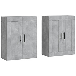 Maison Chic Lot de 2 Armoires murales,Meuble de Rangement,Armoire Suspendue gris béton bois d'ingénierie -MN32752