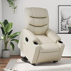 Maison Chic Fauteuil Relax pour salon, Fauteuil inclinable électrique crème similicuir -GKD20758