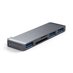 Satechi Hub Type-C 3-en-1 USB 3.0 avec Lecteurs de Cartes SD et Micro SD Gris anthracite