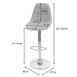 Mendler Lot de 2 tabourets de bar HWC-A67, chaise de bar tabouret de comptoir, certifié MVG ~ crème-beige, similicuir