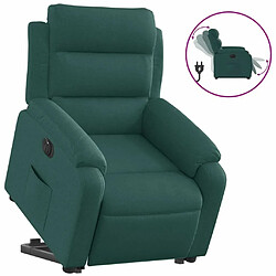 Maison Chic Fauteuil Relax pour salon, Fauteuil inclinable électrique vert foncé tissu -GKD47313