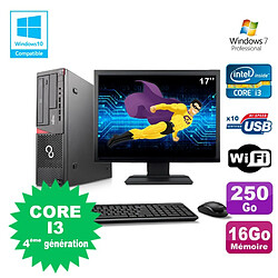 Lot PC Fujitsu E720 E85+ I3-4130 3.4GHz 16Go 250Go Graveur WIFI W7 + Ecran 17" · Occasion 