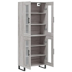 Avis vidaXL Buffet haut Sonoma gris 69,5x34x180 cm Bois d'ingénierie