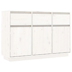 Maison Chic Buffet,Meuble de Rangement,commode pour salon,Cuisine blanc 110x34x75 cm bois massif de pin -MN97802