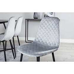 Venture Home Chaise en tissu matelassé pieds en acier Polar (Lot de 2) gris velours.