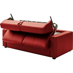 Acheter VENESETTI Canapé 3 places convertible en cuir italien de luxe CORAIL, Rouge foncé