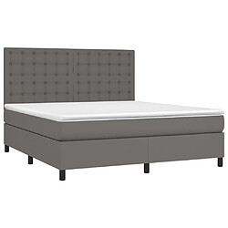 Avis Sommier à lattes et LED,Cadre à lattes de lit avec matelas pour Adulte Gris 180x200 cm -MN99330