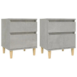 Maison Chic Lot de 2 Tables de chevet,Table de nuit,Table d'appoint pour salon Gris béton 40x35x50 cm -MN24742