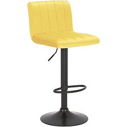 Decoshop26 Lot de 2 tabourets de bar pivotant hauteur réglable assise surpiqué en velours jaune et métal noir 10_0004226 pas cher