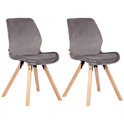 Non Lot de 2 chaises Luna velours