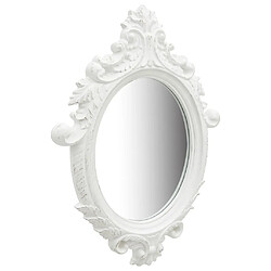 Maison Chic Miroir mural style chateau | Miroir Décoration pour Maison Salle de Bain56x76 cm Blanc -GKD76229