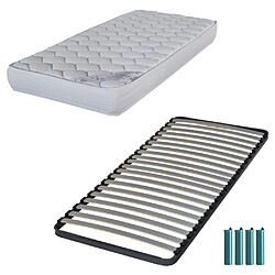 Ebac Matelas mousse + Sommier C220 90x190 Montana - Hauteur 18 cm - Soutien équilibré