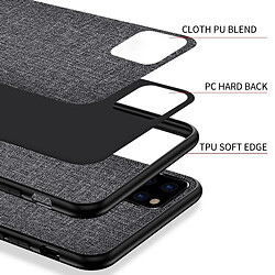 Wewoo Coque Rigide antichoc PC + TPU Texture Textile pour iPhone 11 Pro Gris pas cher