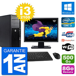 PC Tour HP Z210 Ecran 19" Intel i3-2100 RAM 8Go Disque Dur 500Go Windows 10 Wifi · Occasion 