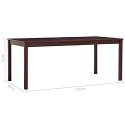 vidaXL Table à manger Marron foncé 180x90x73 cm Bois de pin pas cher