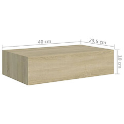 vidaXL Étagère à tiroir murale chêne 40x23,5x10 cm MDF pas cher