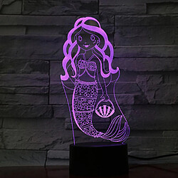 Universal La sirène 3D LED lumineuse chambre à coucher lampe de table changement de couleur