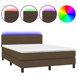 Sommier à lattes,Cadre à lattes de lit pour Adulte matelas et LED Marron foncé 140x190 cm -MN42837