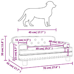 vidaXL Lit pour chien noir 70x45x30 cm similicuir pas cher