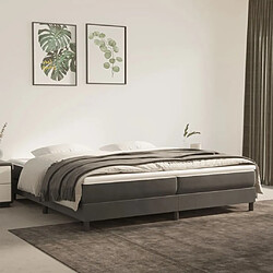 vidaXL Sommier à lattes de lit et matelas Gris foncé 200x200cm Velours 