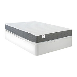 Vente-Unique Ensemble 120 x 200 cm sommier coffre blanc + matelas mousse HD mémoire de forme et tissu 3D respirant ép.18cm - HEAVEN de DREAMEA 